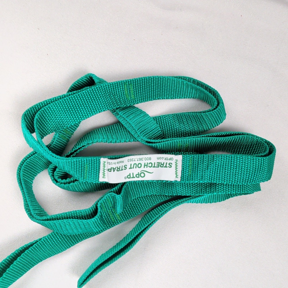OPTP Stretch Out Strap Green Multi Loop Flexibility Exercise Yoga Pilates Rehab